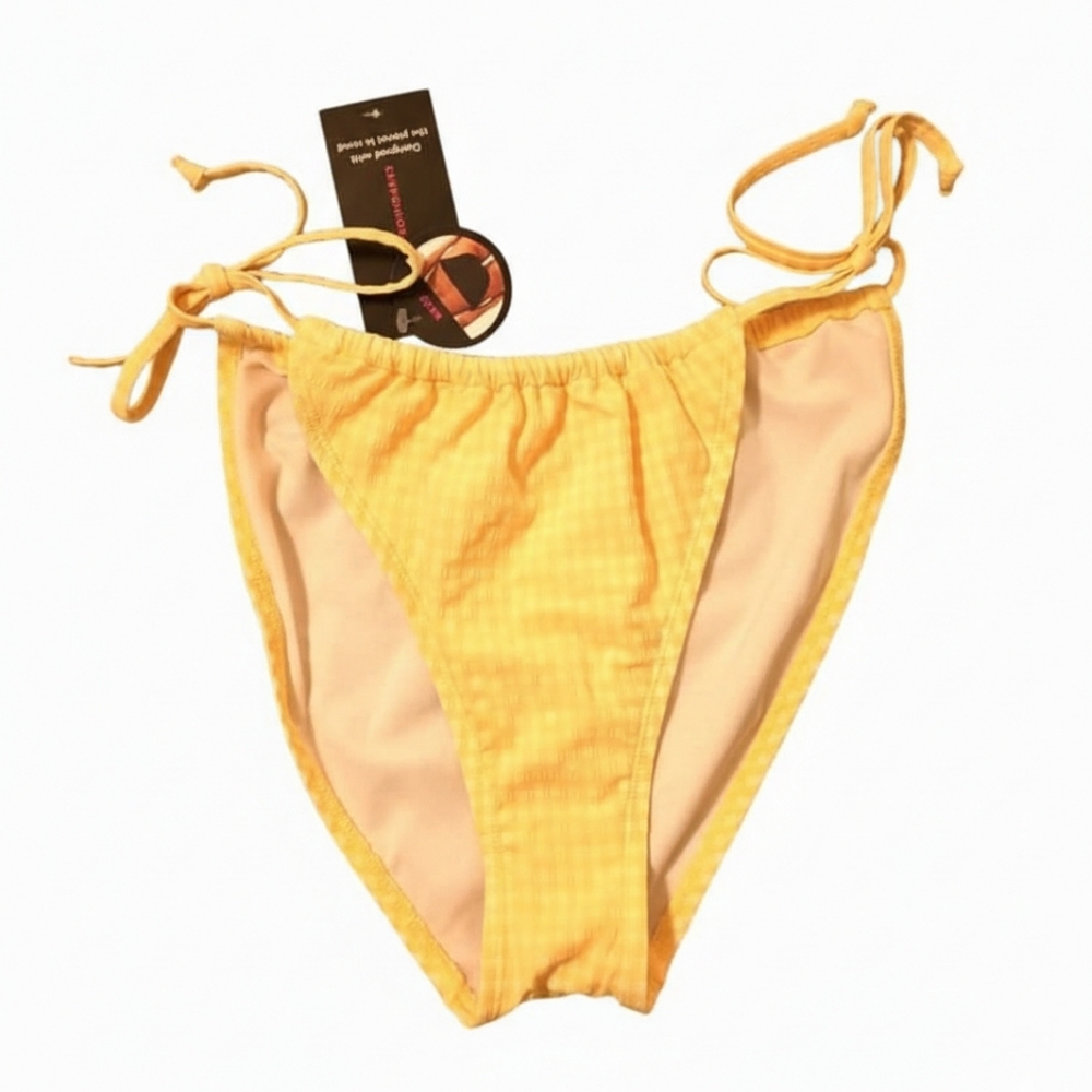 Yellow Bikini Bottom with Side Ties XL NWT